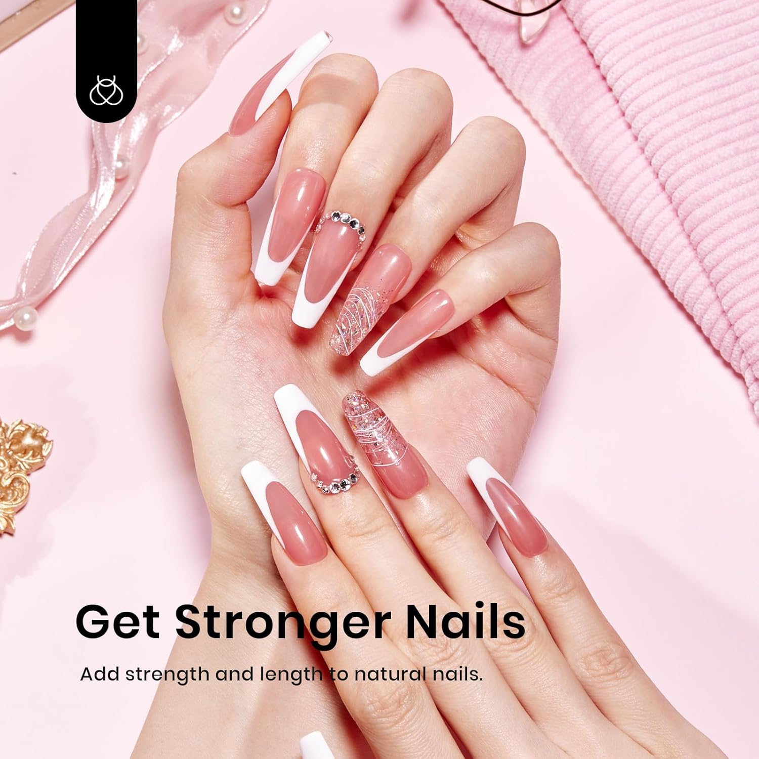 Beetles Builder Gel for Nails, 6 Colors 7 in 1 Builder Gel Nail Kit, Jelly Clear Pink Nude Hard Gel for Nail Apex Nail Thickening Extension Strengthen Thin Nails UV Gel Beauty Gift Sets for Women - Image 6