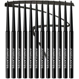 12 Pcs Black Eyeliner Pencil Gel Eyeliner Pen with Retractable and Waterproof Eye Liner for Bold and Defined Eye Liner(Black)