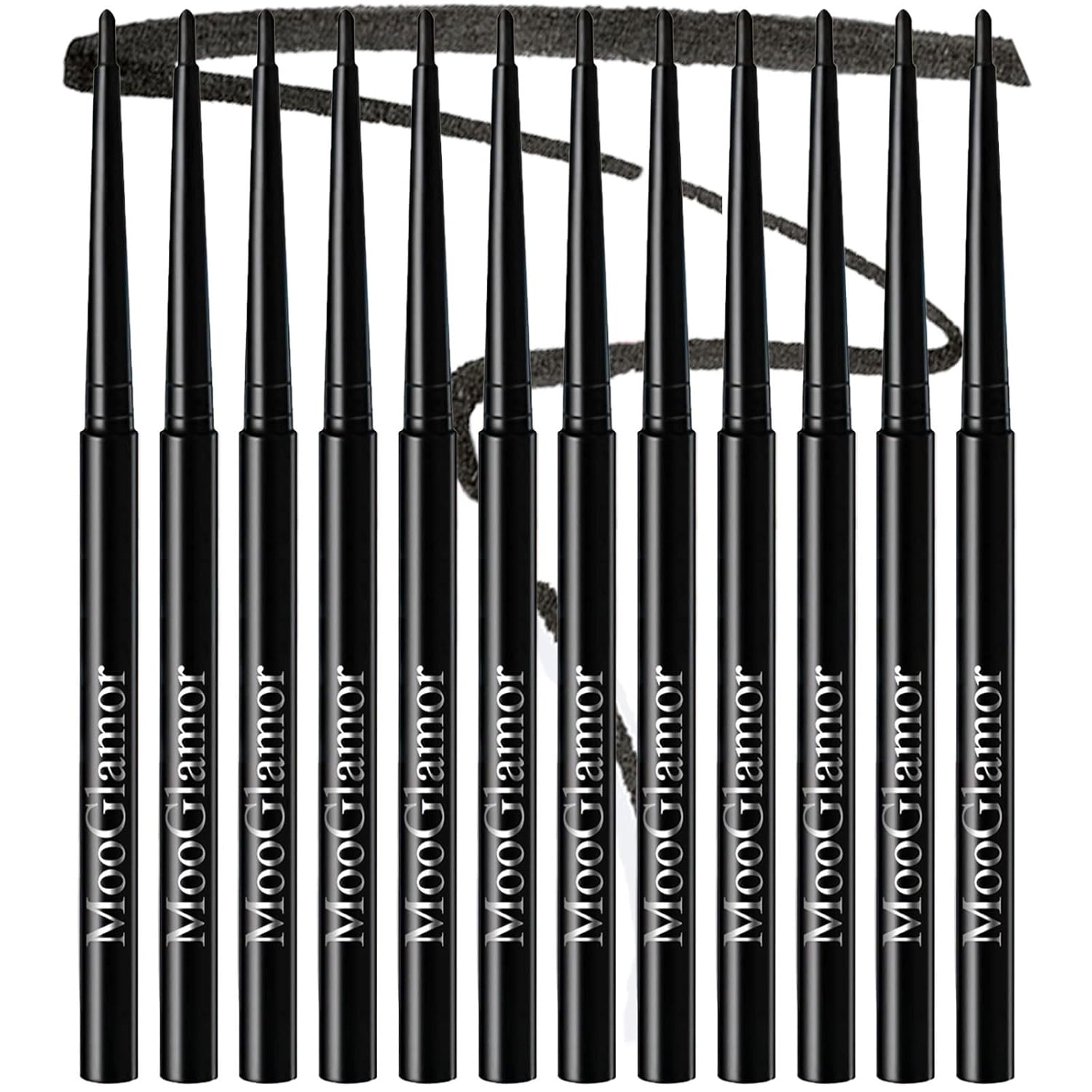 12 Pcs Black Eyeliner Pencil Gel Eyeliner Pen with Retractable and Waterproof Eye Liner for Bold and Defined Eye Liner(Black)