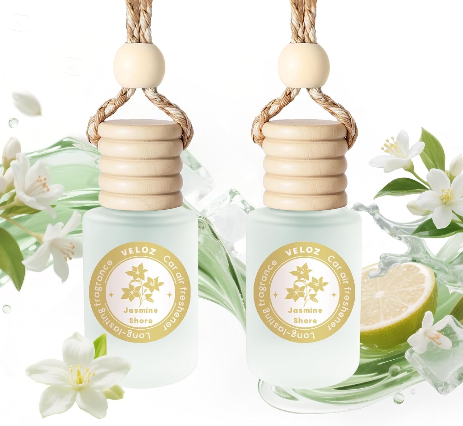 Car Air Freshener-Long Lasting Essential Oil Car Diffuser-Jasmine Shore Scent Car Fresheners