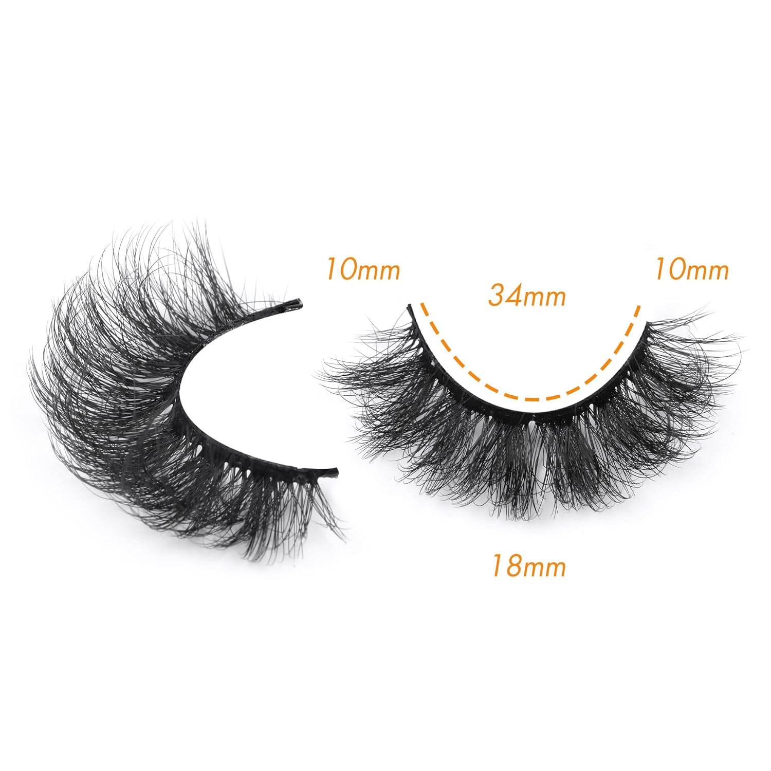 Fluttery False Eyelashes Natural Looking Faux Mink Lashes C Curl Fluffy Fake Eyelashes 18mm Round Shaped Eye Lashes that Look Like Extensions by Focipeysa - Image 3
