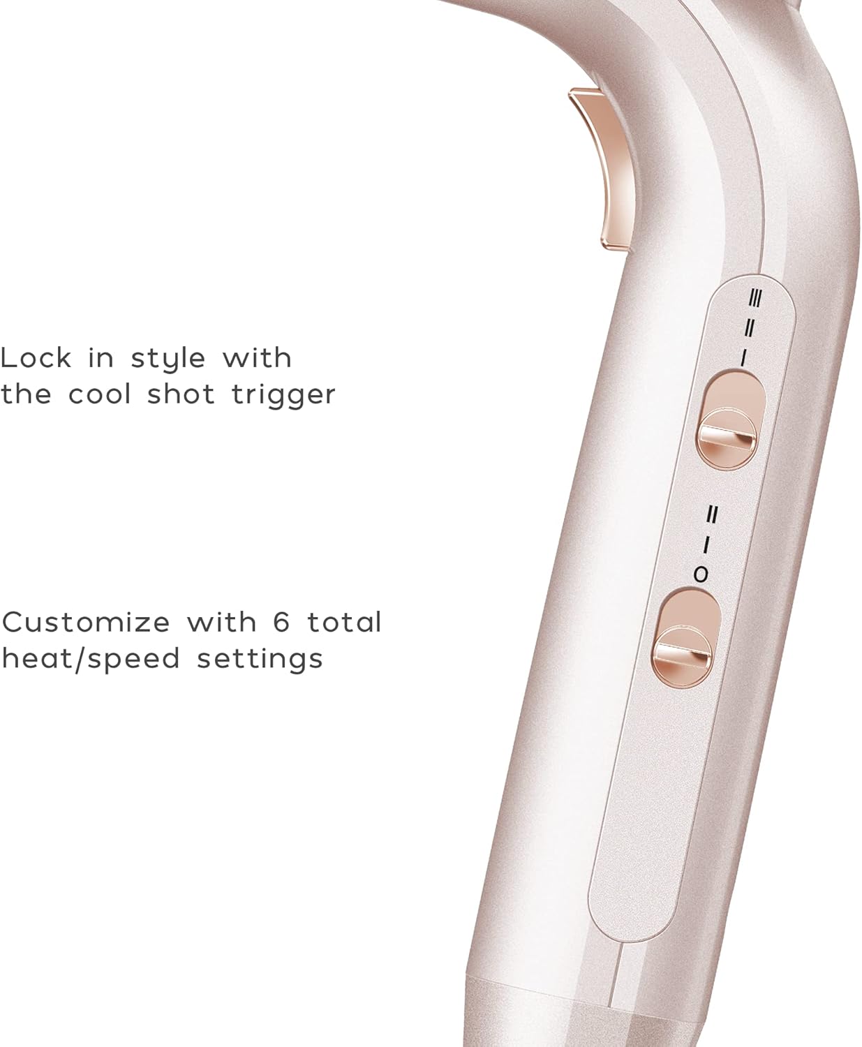 INFINITIPRO BY CONAIR SmoothWrap Hair Dryer with Diffuser | Blow Dryer for Less Frizz, More Volume and Body | With Advanced Plasma and Ceramic Technology | Pink Champagne - Image 5