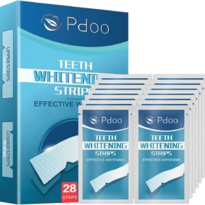 Teeth Whitening Strip 14 Treatments - Whitening Strips for Sensitive People, Fast Remove Smoking, Coffee, Wine Stains, Teeth Brightening Kit Pack of 28 Non-Slip Strips