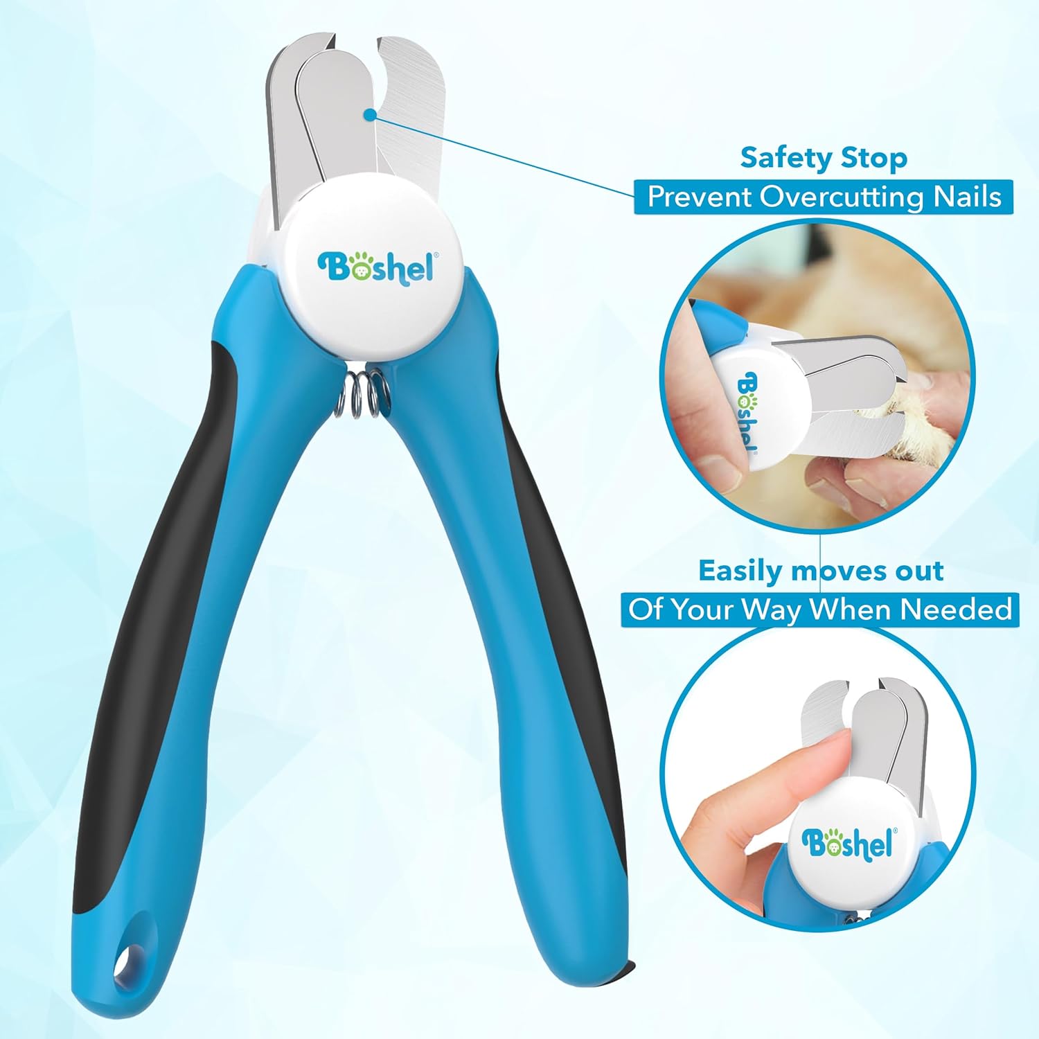 BOSHEL LED Large Dog Nail Clippers, Dog Nail Trimmers for Large Breed with Quick Sensor, Dogs Trimmer with Light & Safety Guard, Sharp Pet Nails Clipper, Pet Claw Clippers, Pets Toenail Cutter & File - Image 4