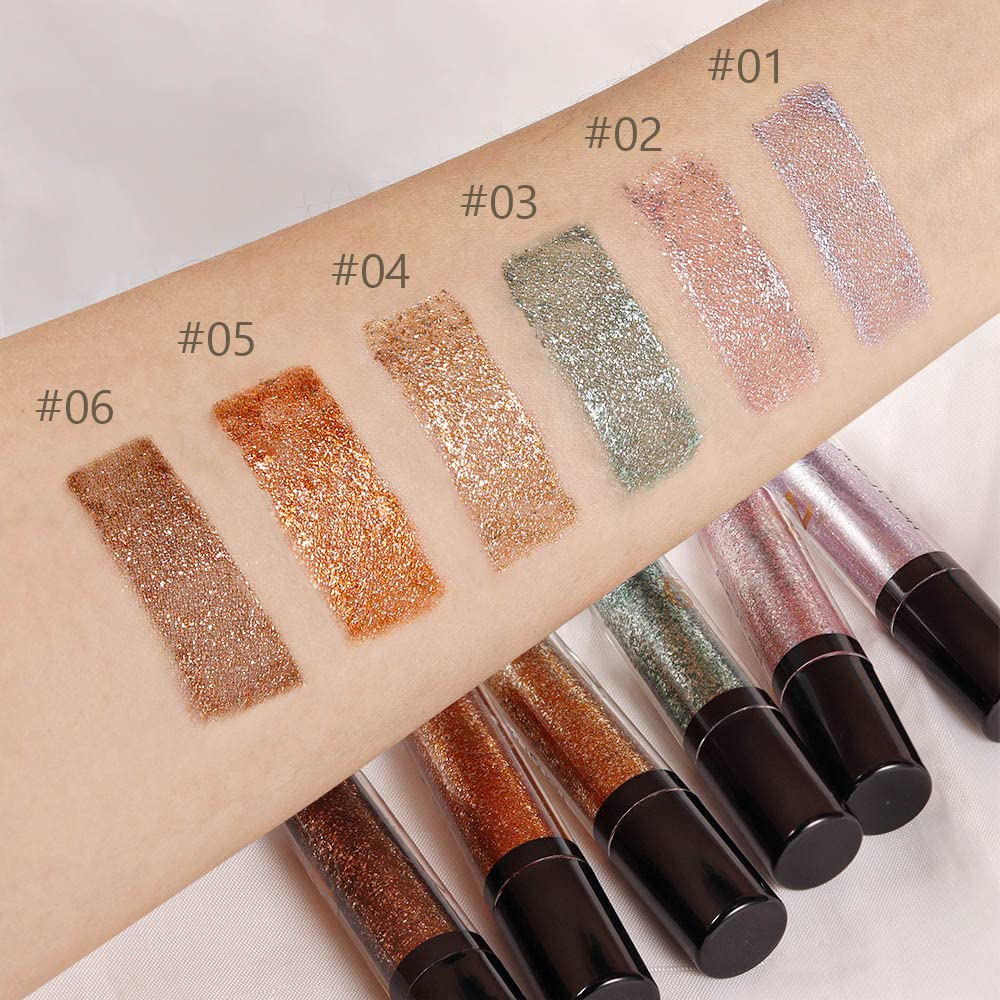 6 Colorful Shades Waterproof Liquid Glitter Eyeshadow Eyeliner Sticks Kit – Long Wearing Professional Eye Makeup Set,sombras de ojos,Set B - Image 4