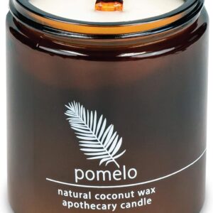 Hemlock Park Crackling Wood Wick Candle Handcrafted with Natural Coconut Wax (Standard 8 oz, Pomelo Citrus)