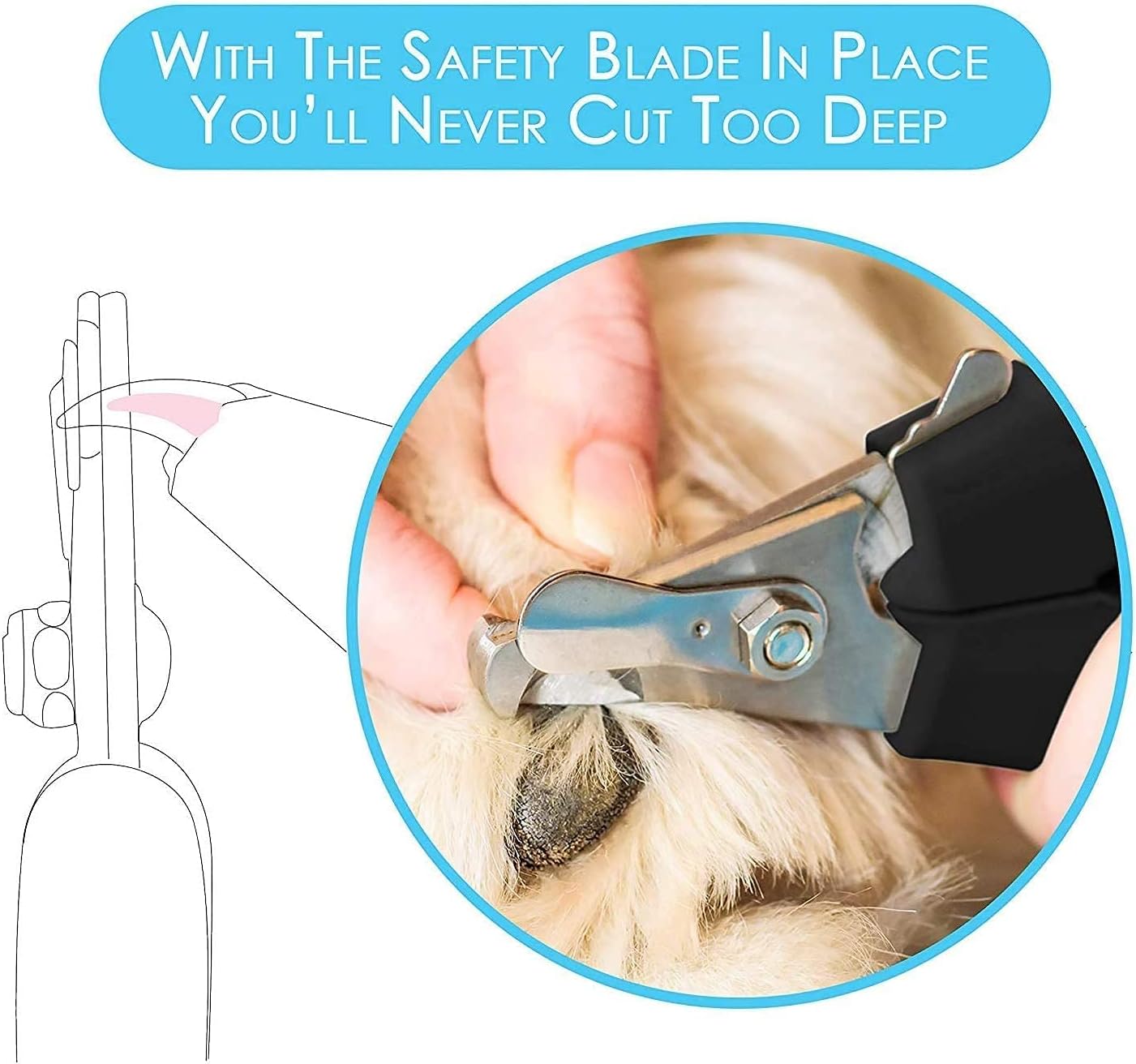 Candure Dog Nail Clippers Professional Dog Nail Trimmers Suitable for Large to Medium Dogs, Cats, Rabbits and Guinea Pigs - Safety Lock/Protective Guard to Avoid Over Cutting - Image 5