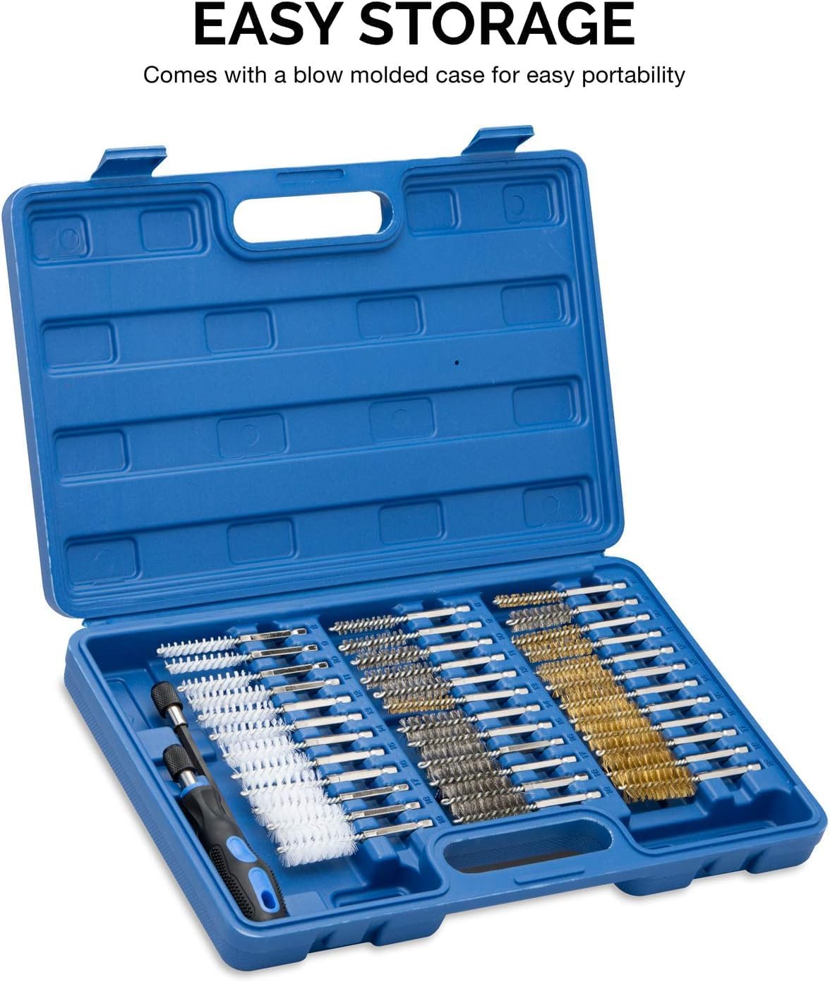 NEIKO 00325A Wire Brush Drill Attachments with 1/4-Inch Hex Shank, SAE and MM Brushes Assortment, Mountable on Power Drill or Die Grinder, 38-Piece Set - Image 10