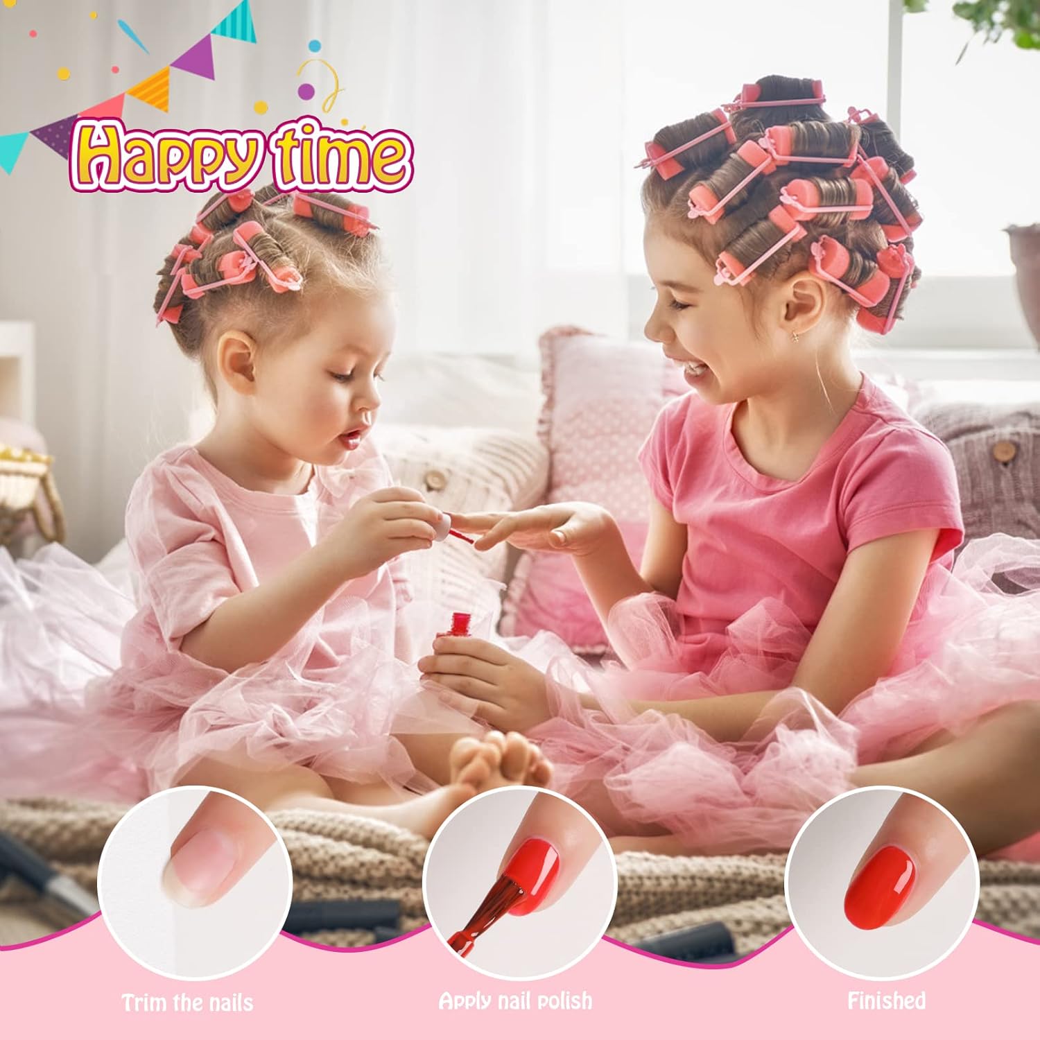 TOMICCA Kids Nail Polish Sets, 18 Pcs 100% Non Toxic Peel Off Water Based Safe Quick Dry Nail Polish Kit, Birthday Gifts Nail Paint Set for Girls with Nail Separator Stickers Kit (Ages 3+) - Image 3
