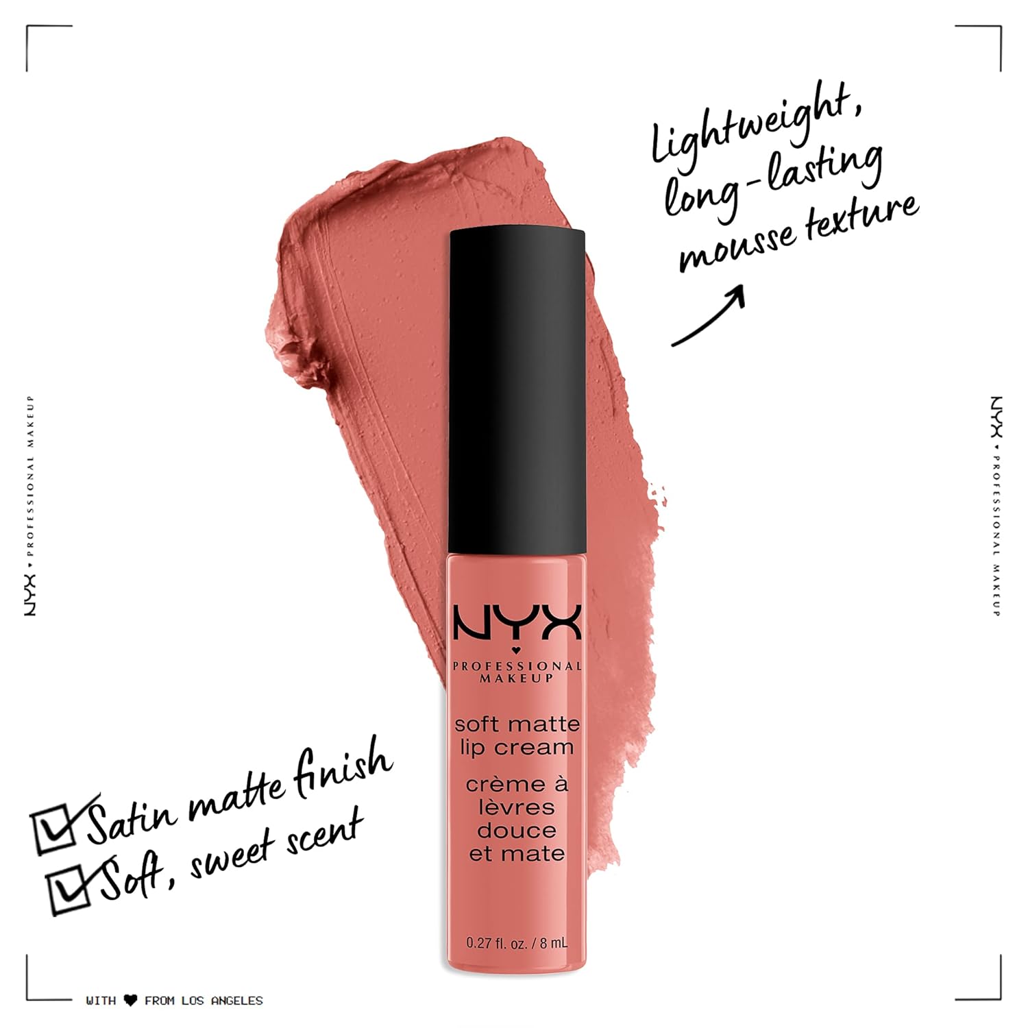 NYX PROFESSIONAL MAKEUP Soft Matte Lip Cream, Lightweight Liquid Lipstick - Kyoto (Light Peach) - Image 2