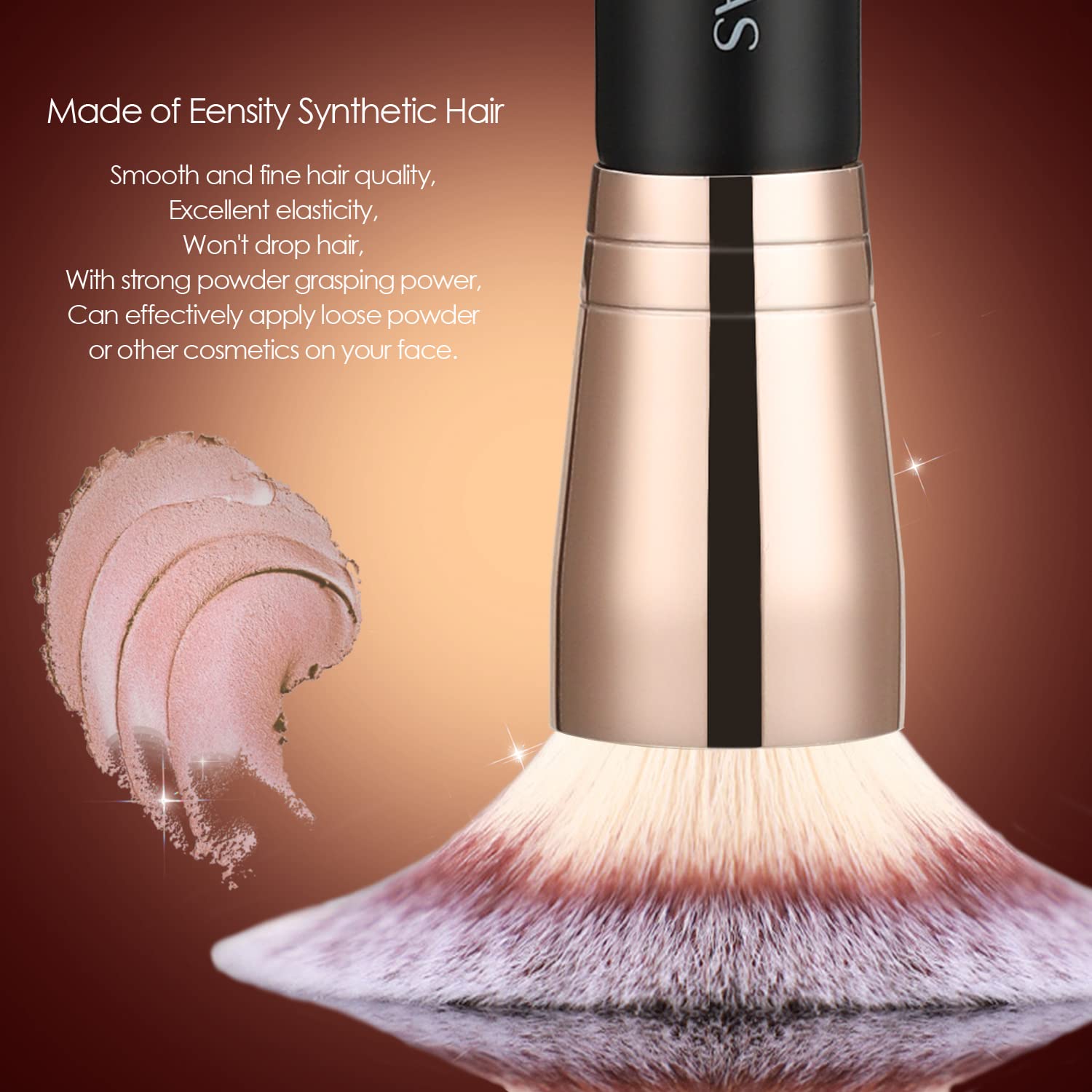 KINGMAS Foundation Makeup Brush, Premium Kabuki Brush, Double-Ended Contour Brush (Flat/Angled Round Top) for Blending Liquid Powder Concealer Cream Blush Makeup Brush - Image 2