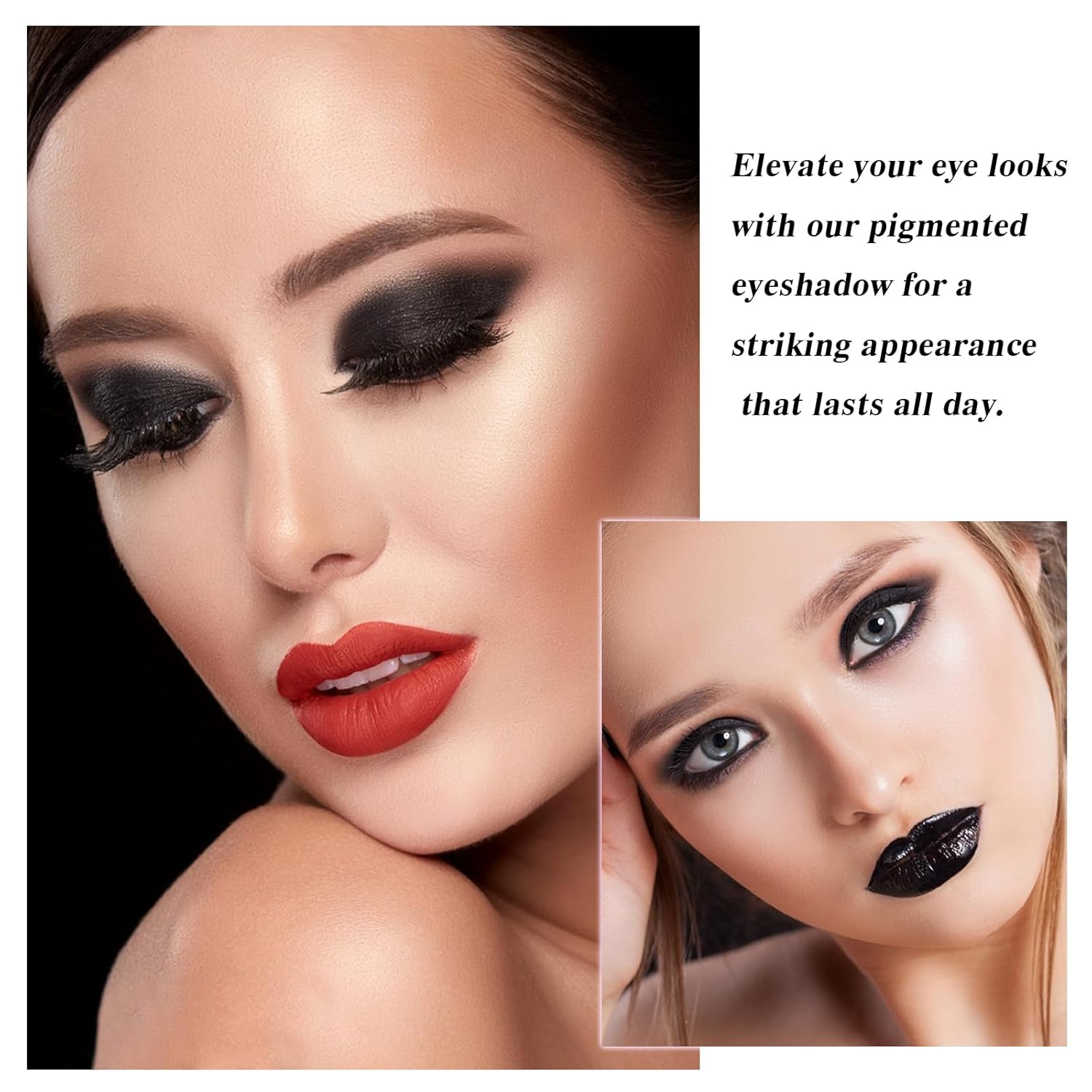 MEICOLY Black Eye Shadow with Mirror,Matte Single Eyeshadow for Halloween,Pressed Powder Eyeshadow Makeup,Matte Shade Eyelid Color Eye Makeup for Women,High Pigment,Long Wear,Waterproof,Intense Color - Image 6
