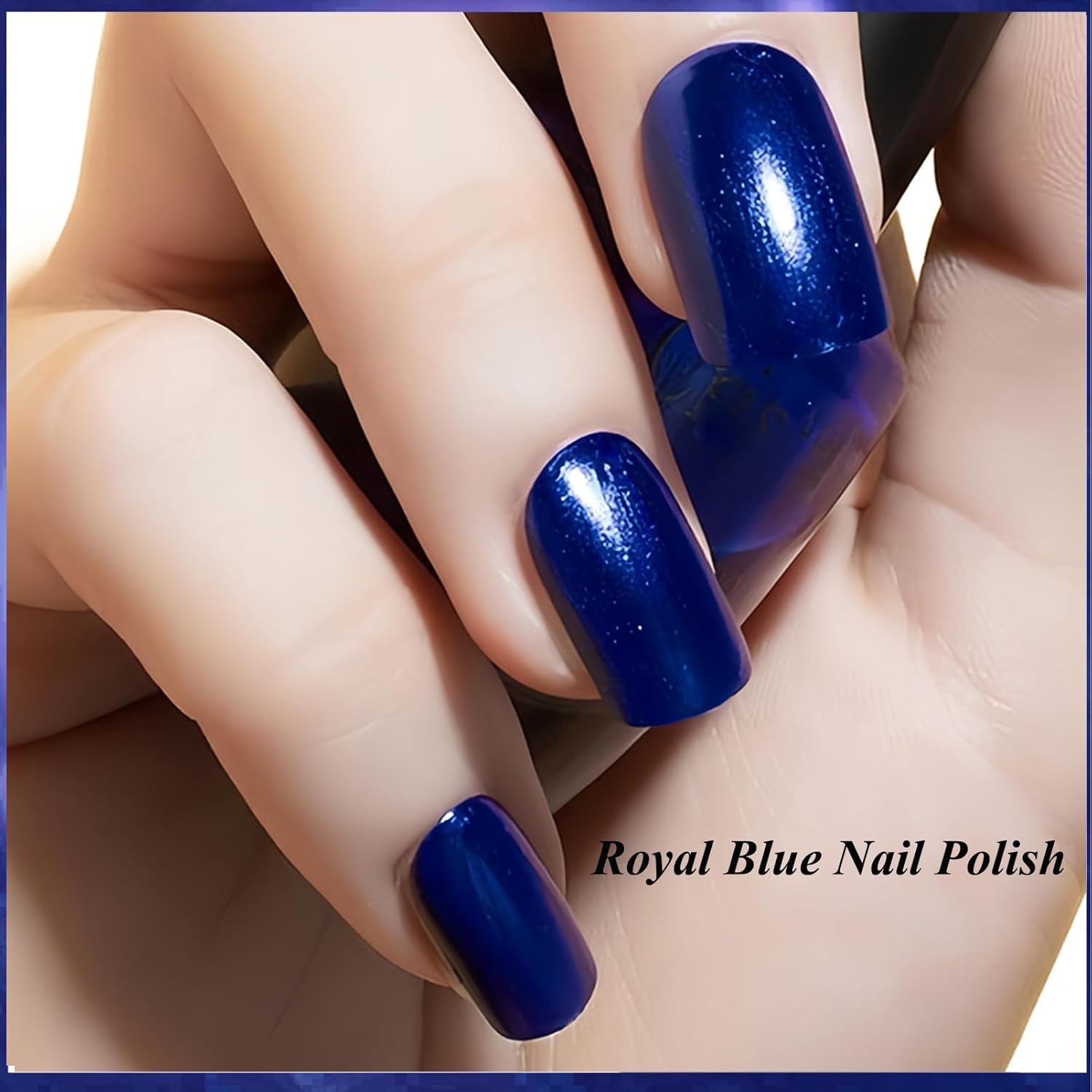 Blue Nail Polish Quick Dry, Long Lasting Royal Blue Nail Polish, Vegan Navy Nail Polish, Pearl Blue Nail Polish without UV Light Needed, Metallic Blue Nail Polish for Women Girls - Image 4