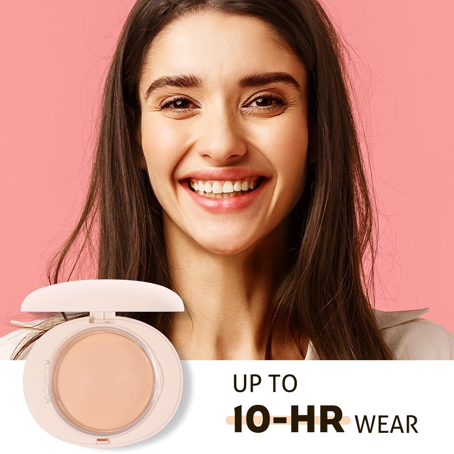 UCANBE 2-in-1 Pressed Face Powder & Foundation Makeup, Matte Oil Control Flawless Setting Powder, Korean Makeup,Waterproof Long Lasting Finishing Powder (Light) - Image 3