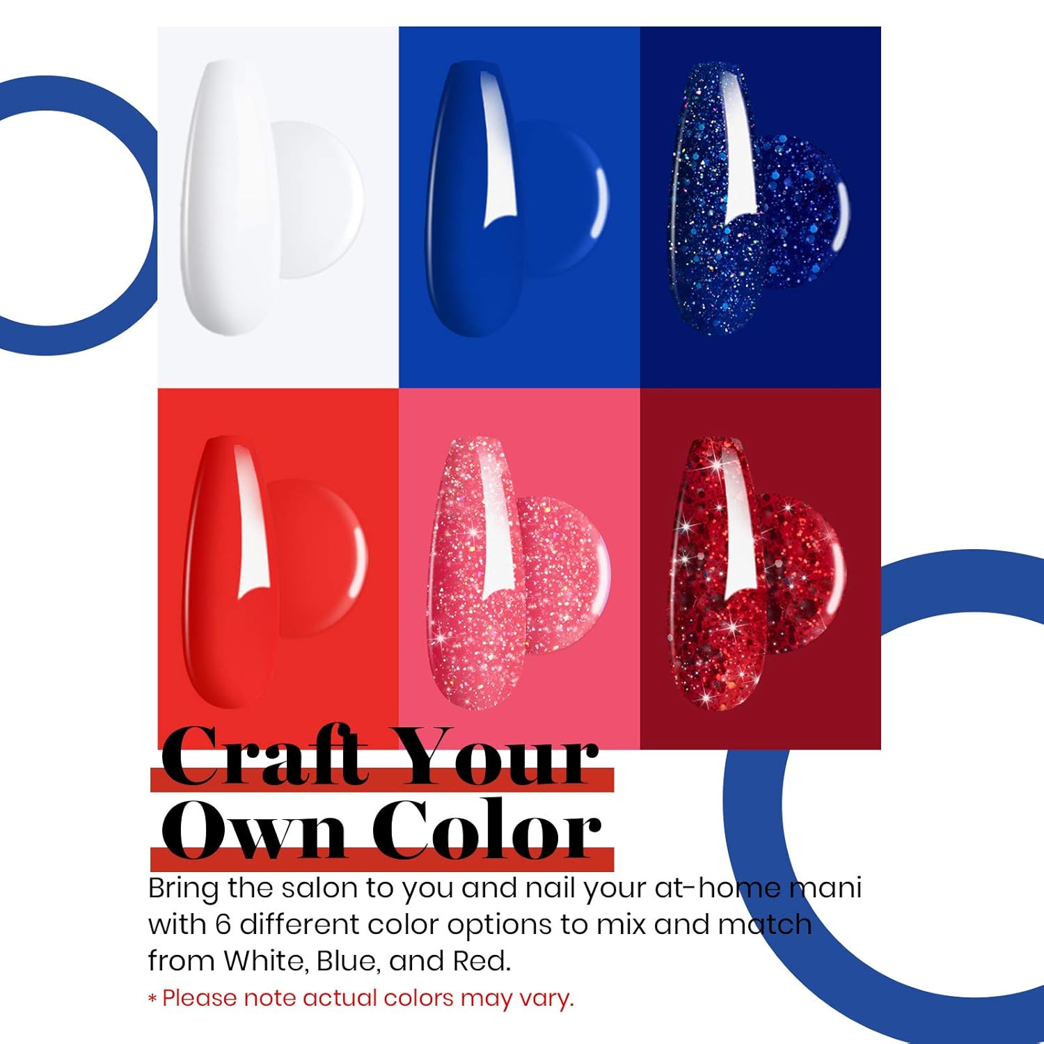 Beetles 4th of July Gel Nail Polish - Red White and Navy Blue Colors Gel Polish Royal Blue Glitter Color Changing, Soak Off Nail Uv Lamp Cured Fourth of July Nails - Image 5