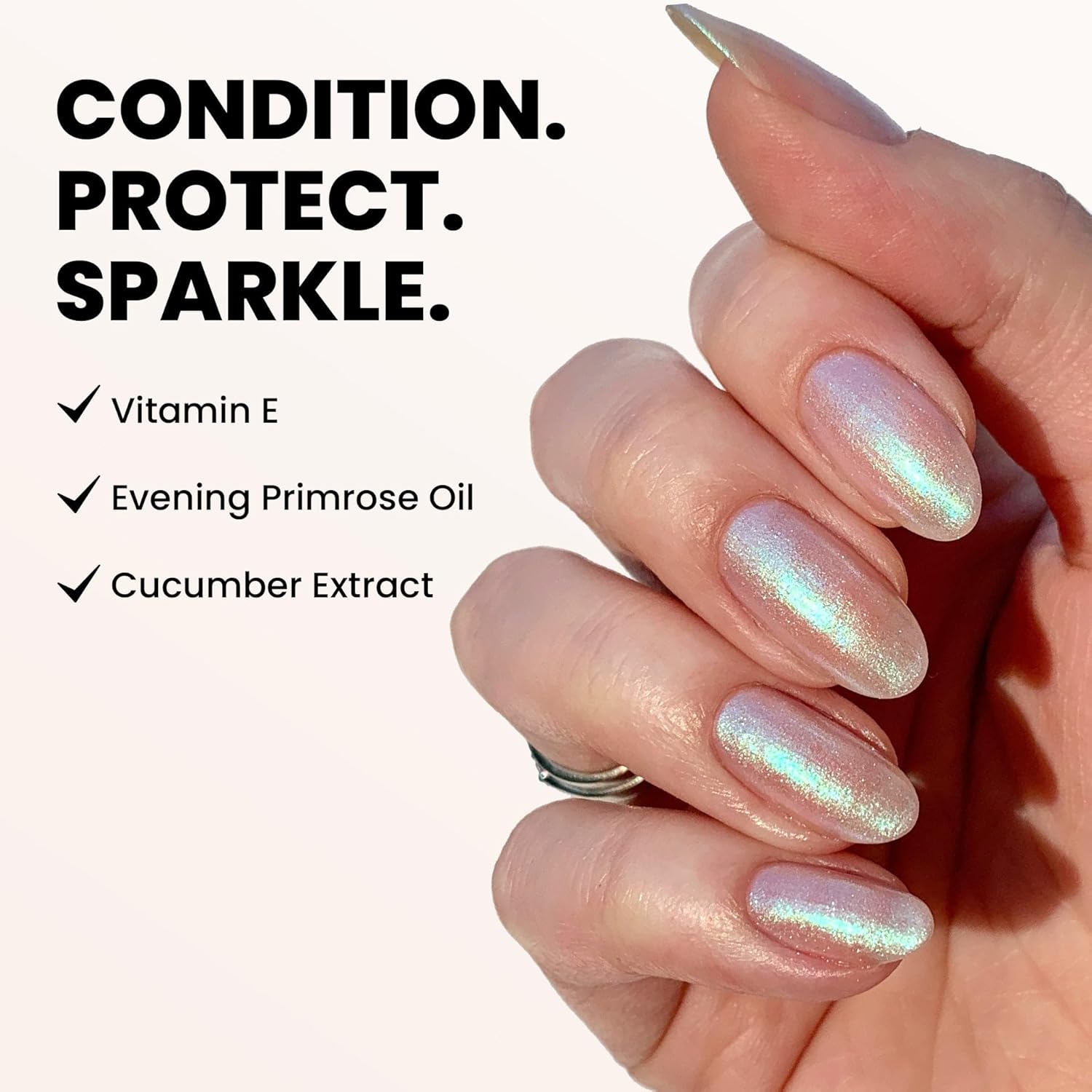 LONDONTOWN Shimmer Nail Highlighter - Multi-Dimensional Iridescent Finish Nail Polish Treatment, Vegan Cruelty Free, Shimmery Pastel Opal Aurora Borealis, Stardust - .40fl oz - Image 5
