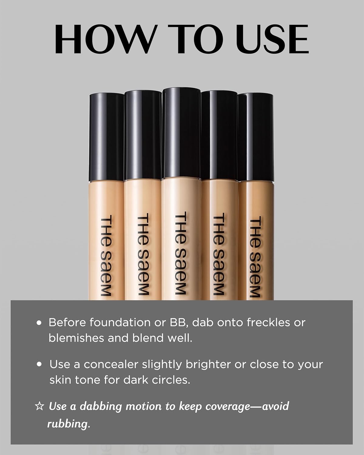 THESAEM Cover Perfection Tip Concealer, Liquid Multi-Use Concealer, Full Coverage Makeup for Acne Dark Spots Dark Circles Hyperpigmentation and Blemishes, 0.2 fl.oz. (#1 Clear Beige) - Image 7