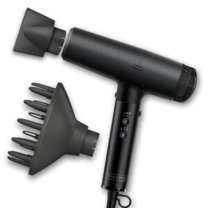 INFINITIPRO by CONAIR DigitalAIRE Hair Dryer | Frizz-Eliminating Hair Dryer with Diffuser | Hair Blow Dryer with Up to 5X More Speed for Higher Air Pressure & Drying Power | Black
