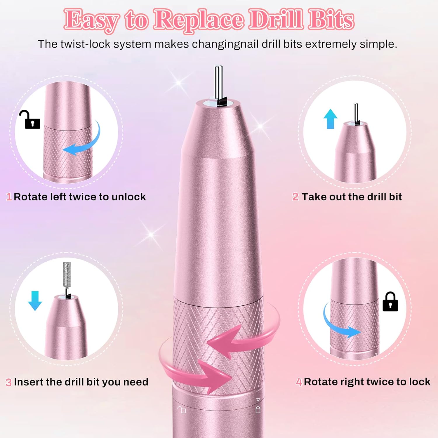 Rechargeable 6000mAh Portable Electric Nail Drill 50000RPM Pro for Home and Salon Use - Image 9