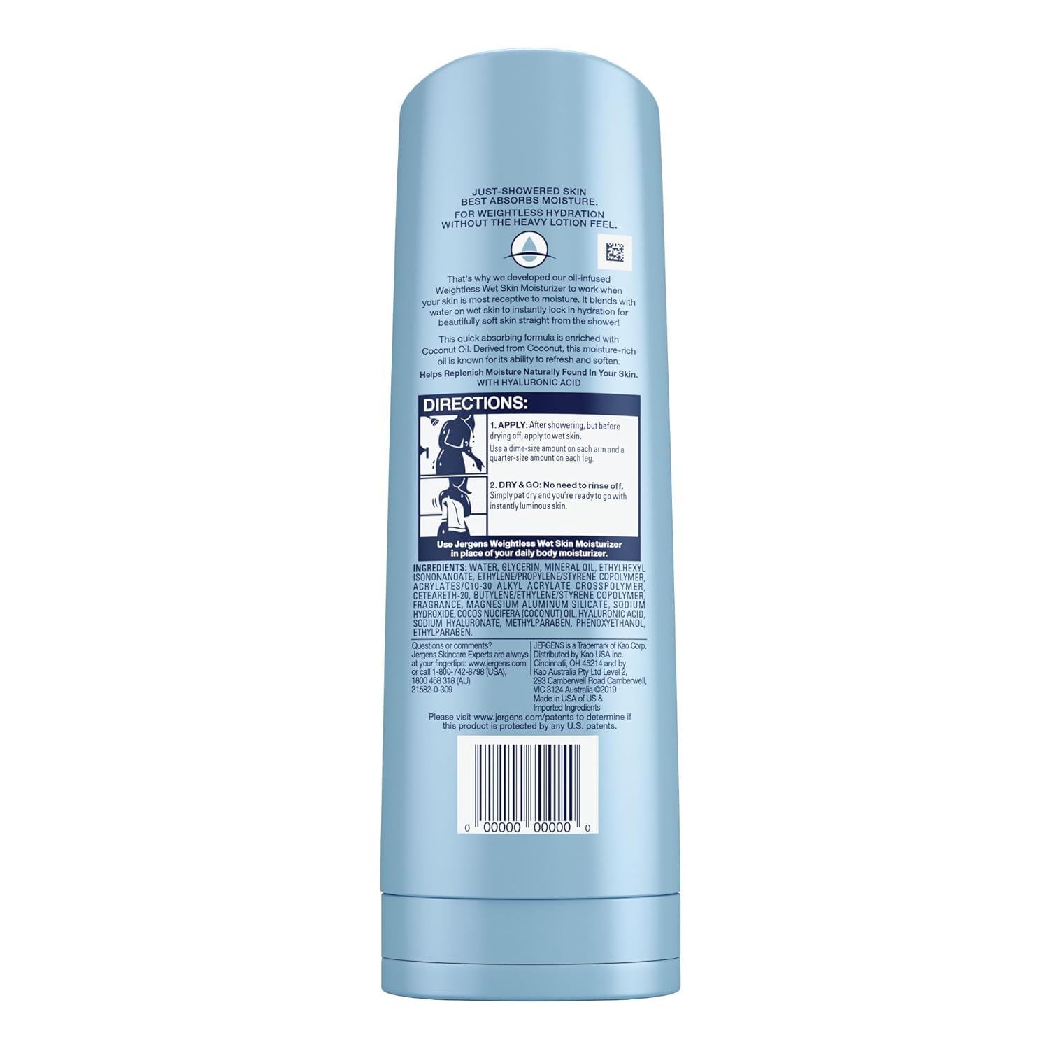 Jergens Wet Skin Body Lotion with Coconut Oil, In Shower Lotion for Dry Skin, Fast-Absorbing, Non-Sticky, Dermatologist Tested, 10 Ounce - Image 9