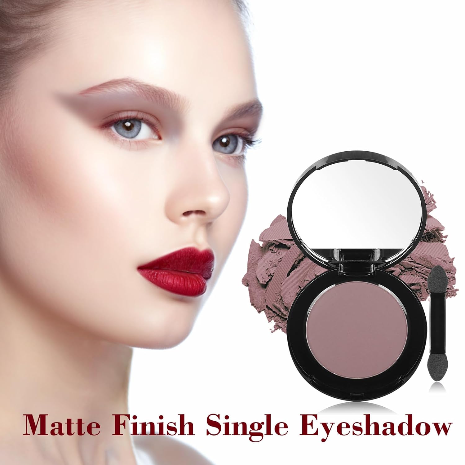 MEICOLY Mauve Eyeshadow with Mirror,Nude Brown Taupe Matte Eye Shadow Palette,Pressed Powder Single Eyeshadow for Women and Girls,Eye Makeup Eyelid Color,High Pigment,Long Wearing - Image 7