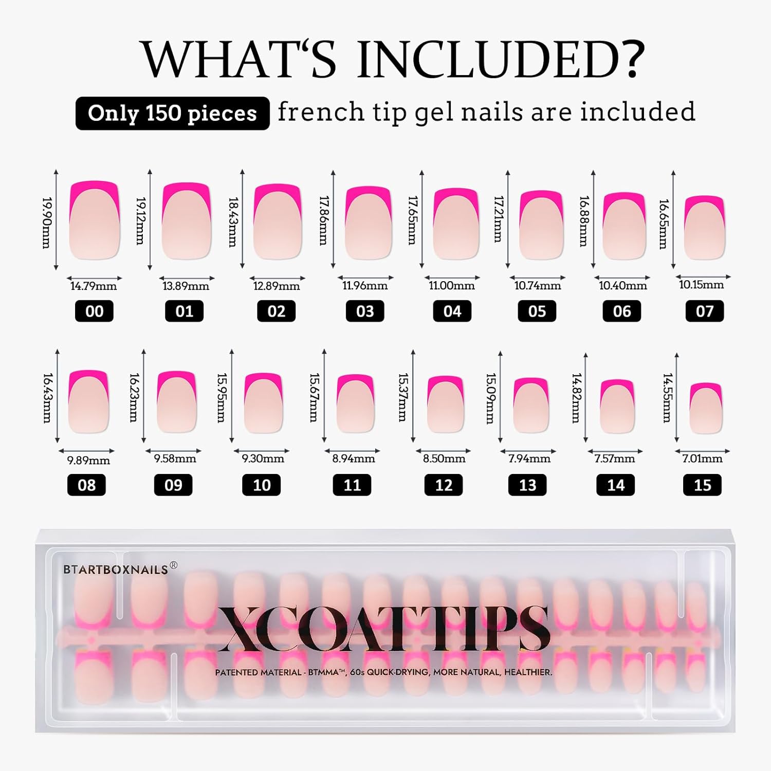 BTArtboxnails Summer Press on Nails - French Tip Nails 160pcs Short Square Nail Tips, Brighter Pastel Soft Gel Nails, Soak Off Acrylic False Nails Fake Nails Tips Art - Image 6
