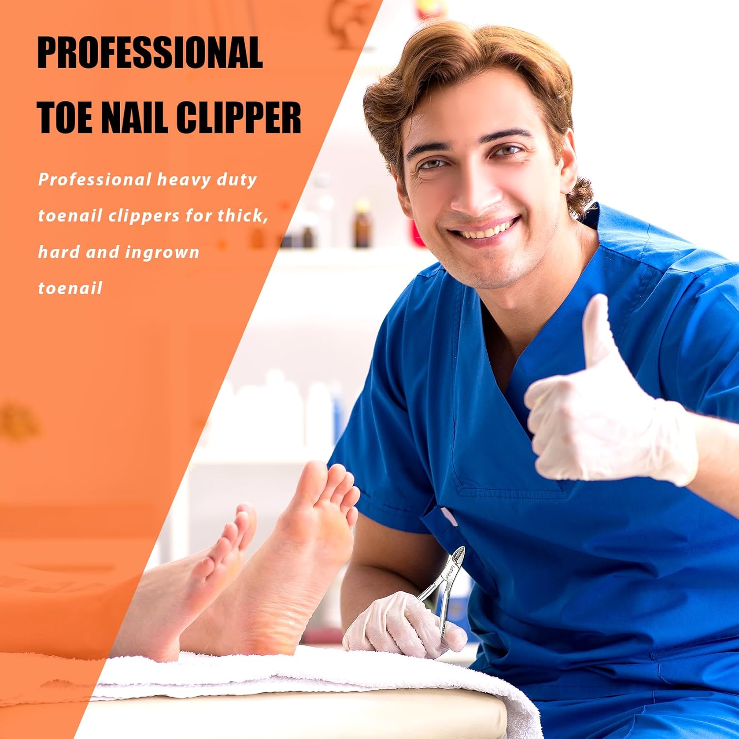 Heavy Duty Podiatrist Toenail Clippers for Thick and Ingrown Nails, Hand Forged Stainless Steel Toe Nail Clippers for Men Women Seniors - Image 2