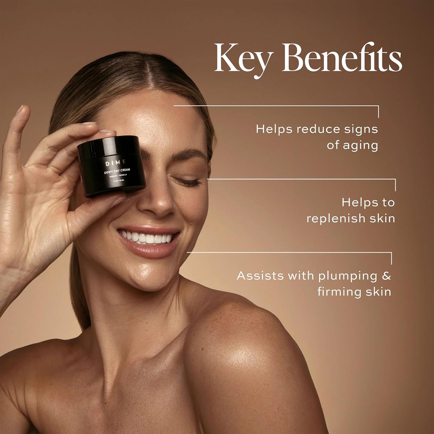 DIME Beauty Dewy Day Cream, Morning Face Moisturizer with Rosehip Oil and Snow Mushroom, 1.7 oz / 50 ml - Image 2