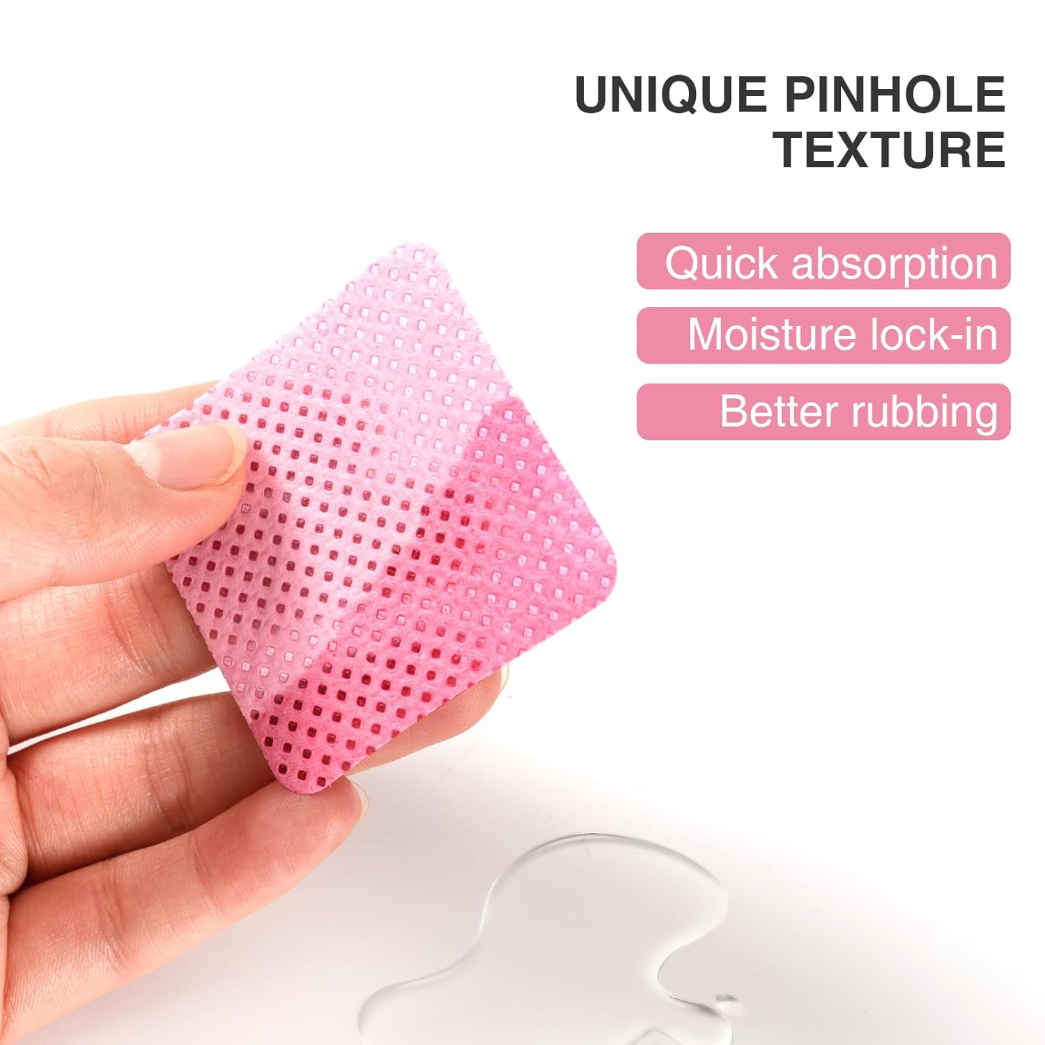 BLUERISE Lint Free Nail Wipes Pink 1200pcs Nail Polish Remover Pads Soft Absorbable Eyelash Extension Glue Cleaning Wipes - Image 2