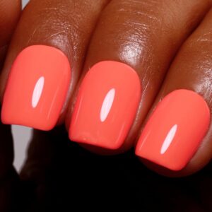 Gel Polish, 0.5 Fl Oz Bright Coral Orange Gel Nail Polish Spring Summer Soak off LED UV Art Starter Manicure Salon DIY