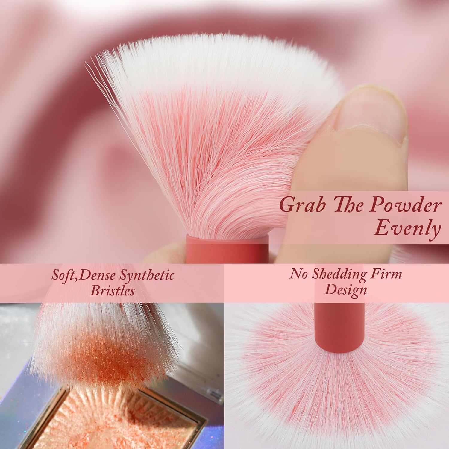 Duo Fiber Stippling Brush Premium Stipple Brush, Perfect for Foundation,Powder,Highlight,Cream,Blush,Mineral Makeup… - Image 3