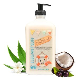 Coral Beach Daily Moisturizer, Tan Extender Lotion, for After Sun or Tanning Bed, Aloe Vera base, Hypoallergenic, Sensitive Skin, Great for Men and Women, Unisex Fresh Scent