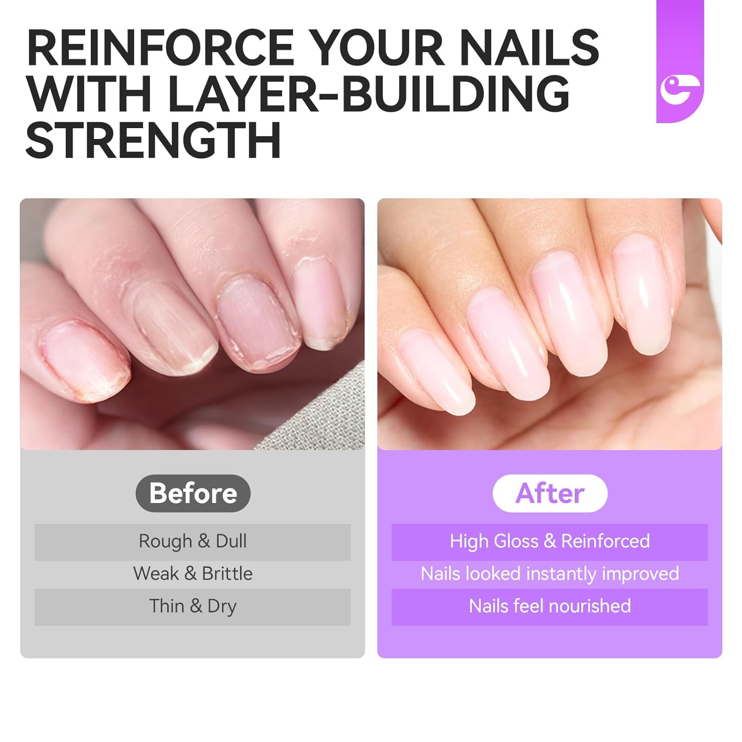Gelike EC Ridge Filler Nail Strengthener: Milky White Extra Strong Nail Hardener for Damaged Nails & Growth Treatment for splitting nails - Organic, Vegan, Cruelty Free for Daily Home Salon - Image 6