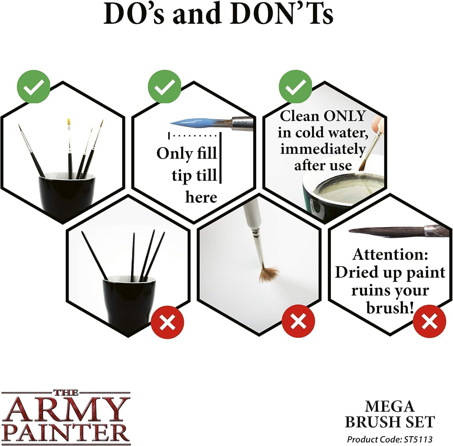 The Army Painter, Wargames Mega Brush Set, 10 Miniature Paint Brushes, Incl. Free Masterclass Kolinsky Sable Hair and Detail Paint Brush with Fine Tip - for Miniature Painting, DND & Warhammer - Image 5