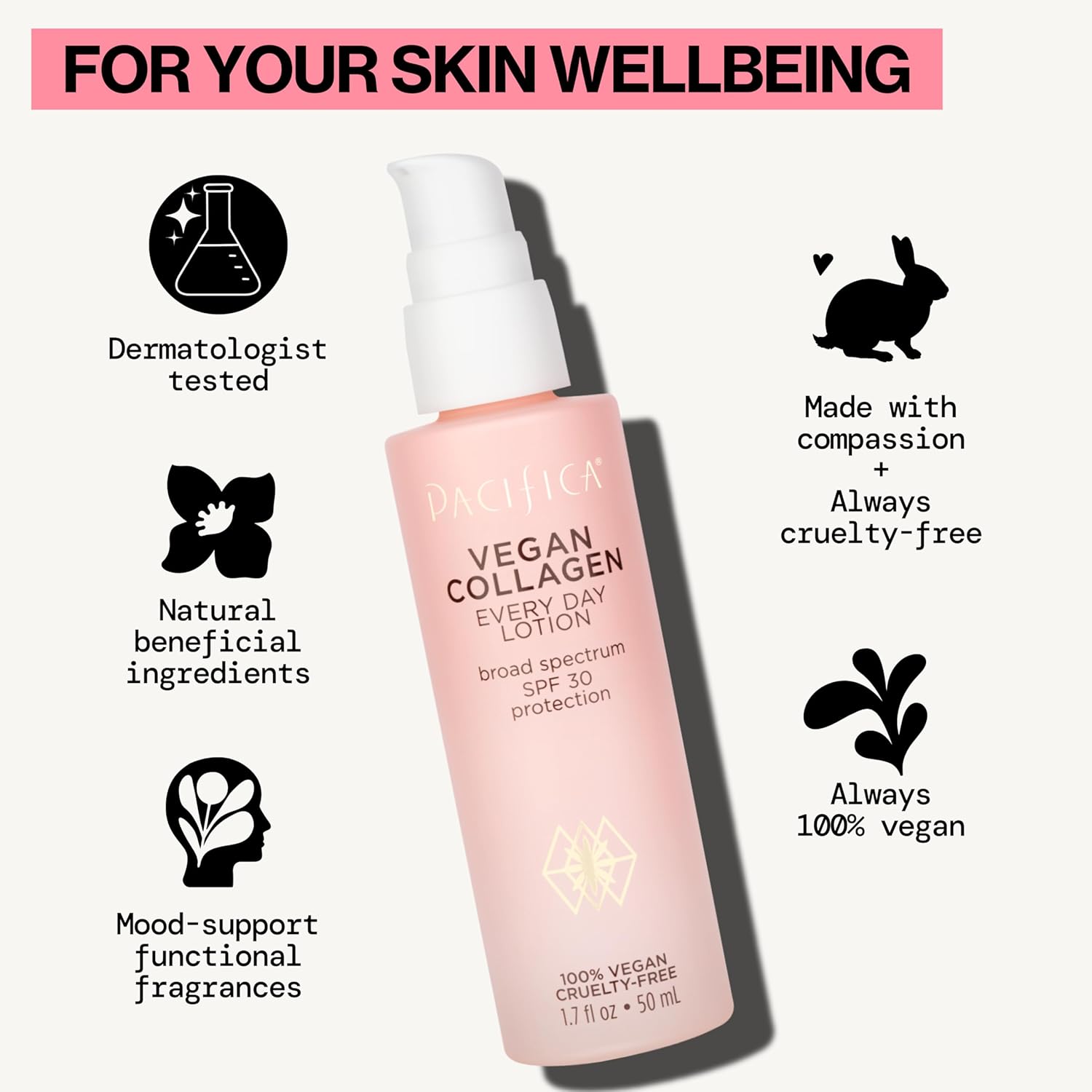 Pacifica Beauty Vegan Collagen SPF 30 Broad Spectrum Sunscreen Every Day Face Lotion, UVA/UVB Protection for All Skin Types, Lightweight, Moisturizing & Hydrating, Cruelty Free, White, 1.7 Fl Oz - Image 11