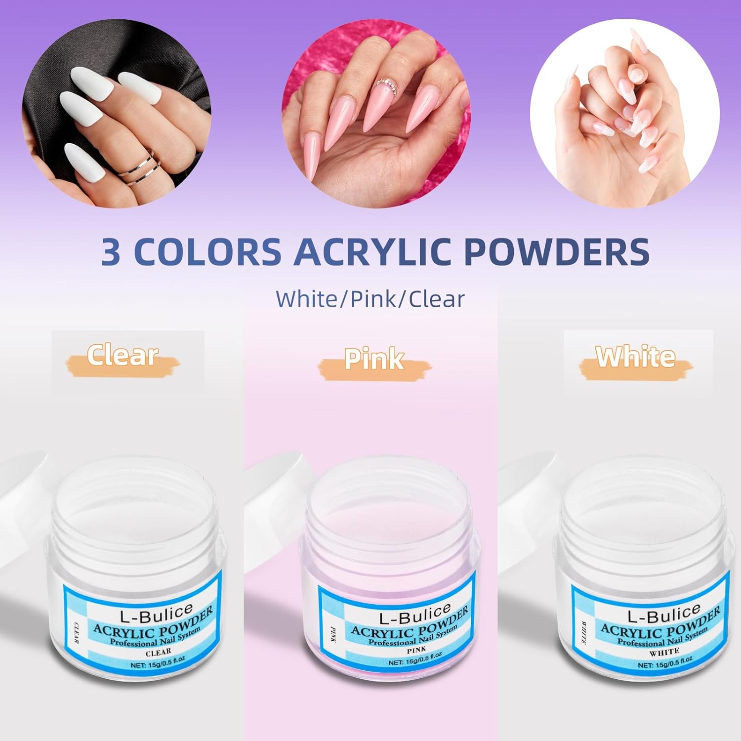 Acrylic Nail Kit for Beginners with Everything Professional, 12 Glitter Powder Nail Kit Acrylic Set, Nail Care Art Design Tip Brush Clipper File Supplie, DIY Tool - Image 4
