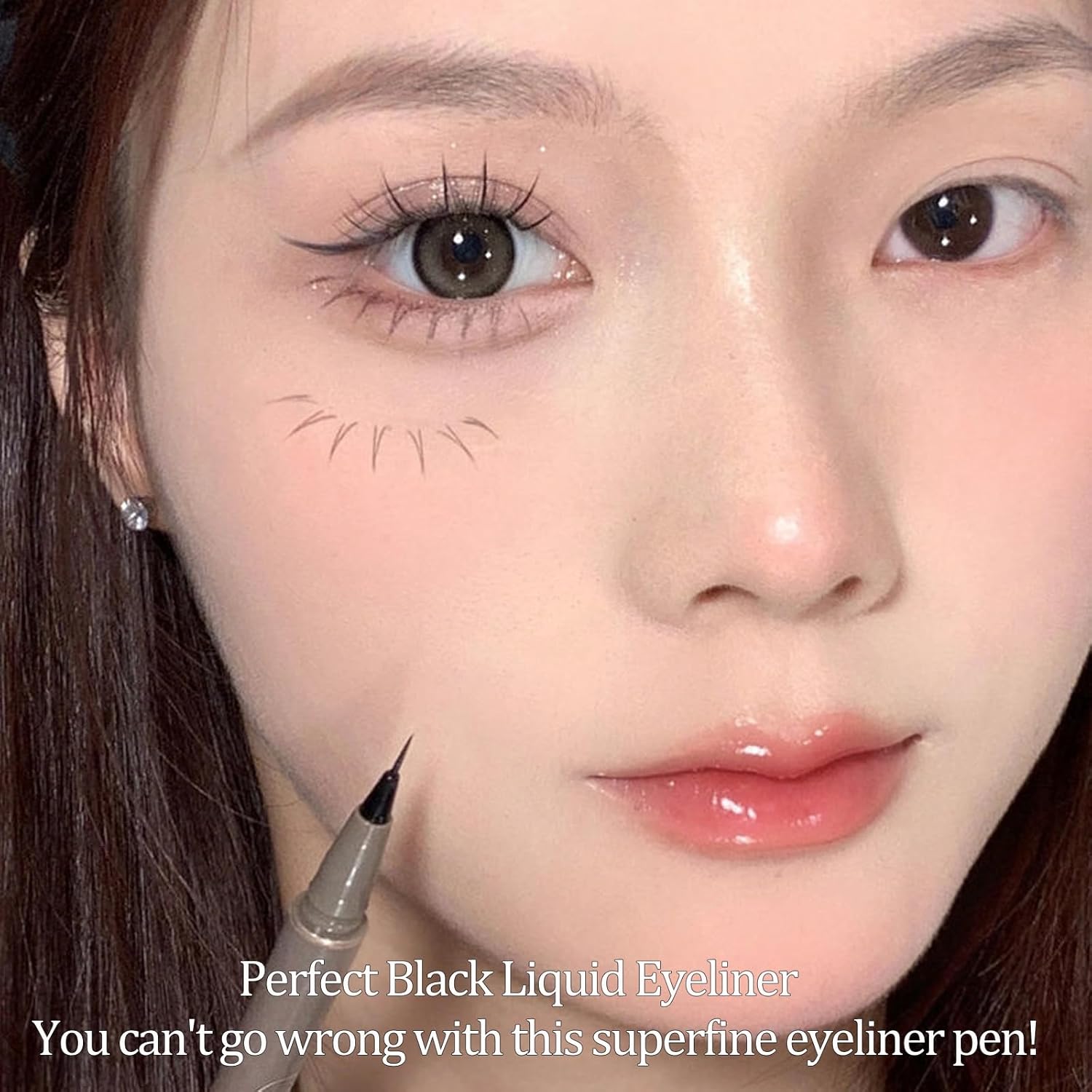 Black Liquid Eyeliner, Liquid Eye Liner Waterproof And Smudge Proof Eyeliner Makeup, High-Pigmented Liquid Eyeliner Pen For Women Long-Lasting Wear, Felt Tip, Smooth, Quick Drying, Lightweight - Image 4