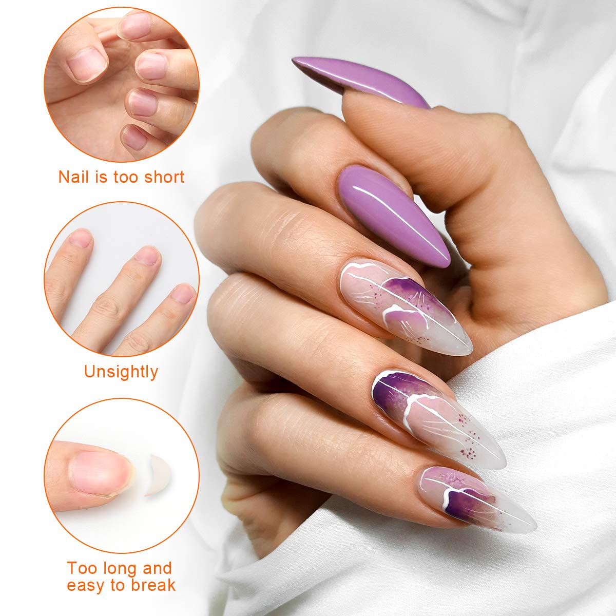 500PCS Nail Forms for Builder, AHIER Gold Horseshoe Nail Extension Forms for Acrylic Nails/UV Gel with Guide Stickers - Image 6