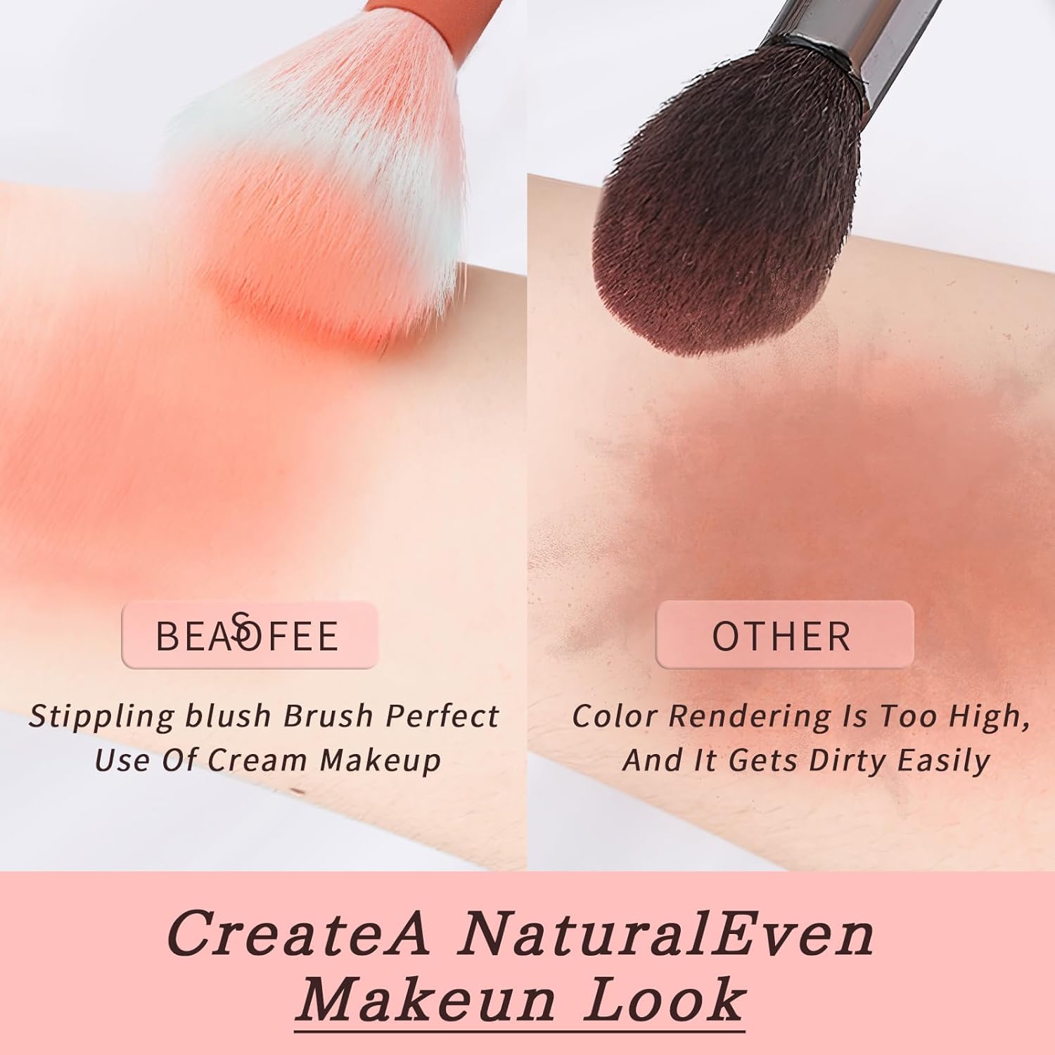 Duo Fiber Stippling Brush Premium Stipple Brush, Perfect for Foundation,Powder,Highlight,Cream,Blush,Mineral Makeup… - Image 5