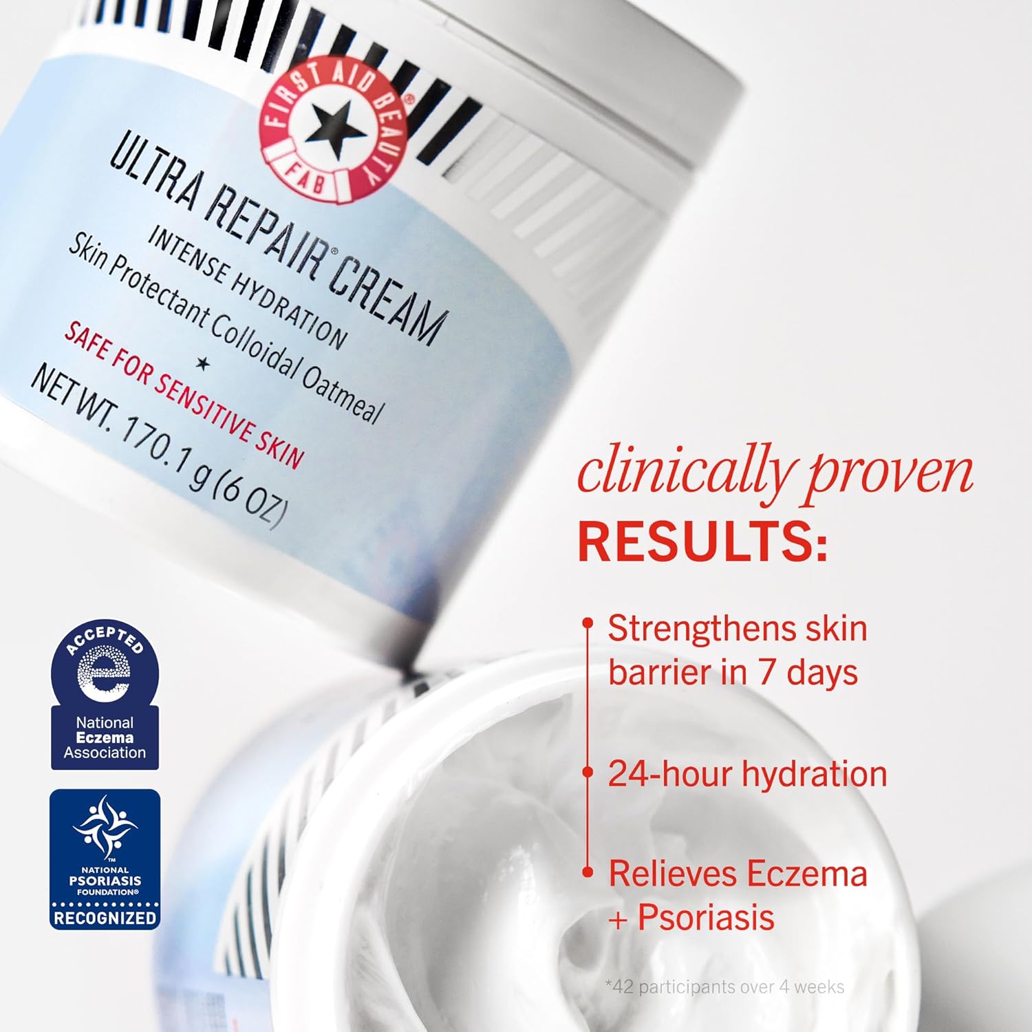 First Aid Beauty Ultra Repair Cream 6 oz 2ct Pack Intense Hydration Whipped Colloidal Oatmeal Strengthens Skin Barrier - Image 3