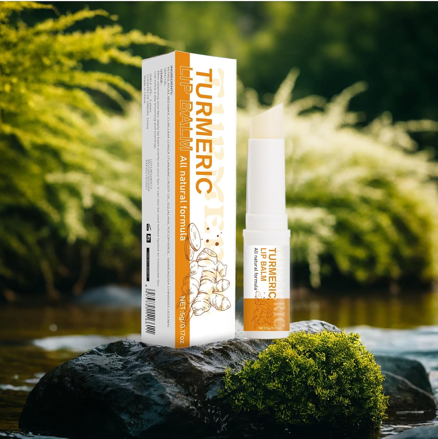 Turmeric Lip Balm for Smokers With Root Oil - Brightening for Dark Lips, Long-Lasting Moisturizer for Dry, Cracked, and Dull Lips - All Natural Hydrating Skin Care, 0.17 oz - Image 9