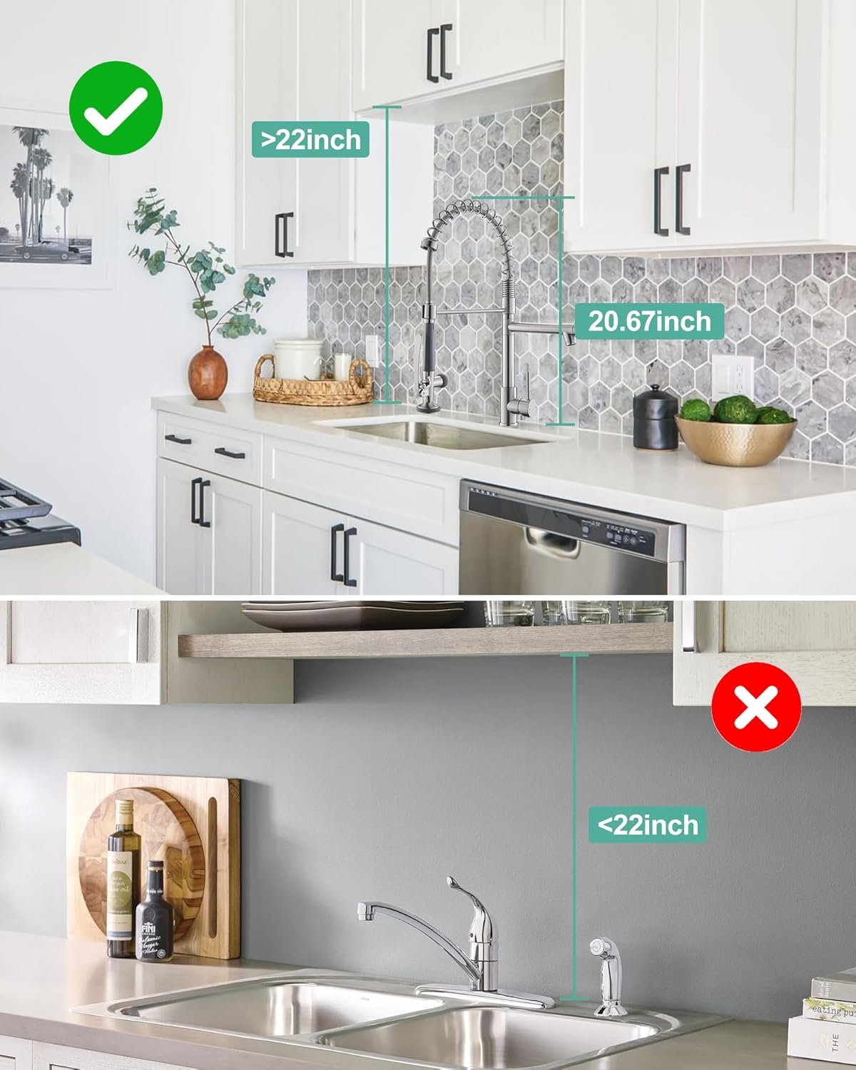 Fapully Commercial Pull Down Kitchen Sink Faucet with Sprayer Brushed Nickel - Image 7