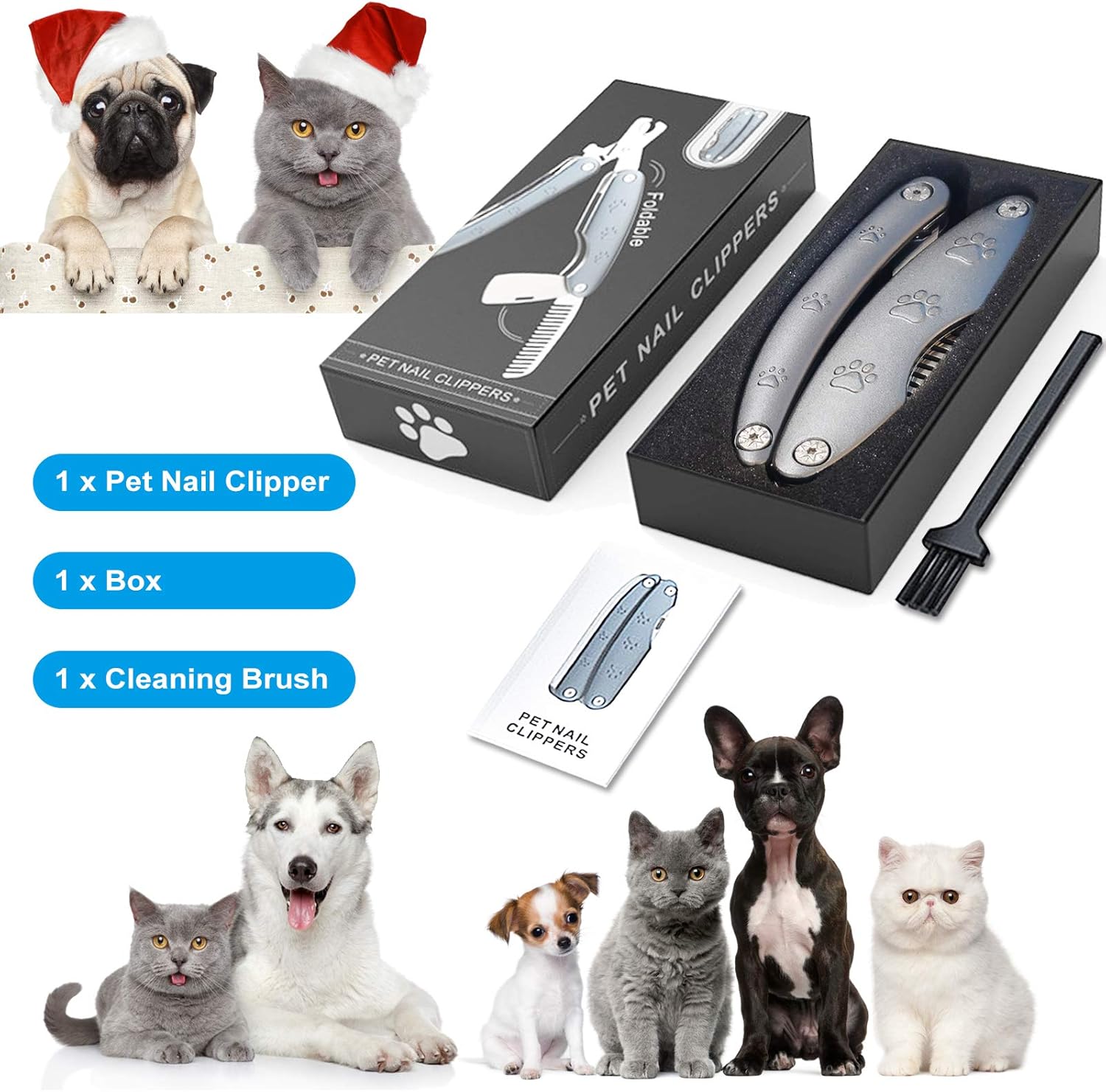Best Dog Nail Trimmers for Anxiety Sensitive Dogs, Quiet Sharpest Smoothest Nail Clippers for Large Dog Medium Small, Professional Stainless Steel with Nail File & Comb, Left-Handed Friendly - Image 6