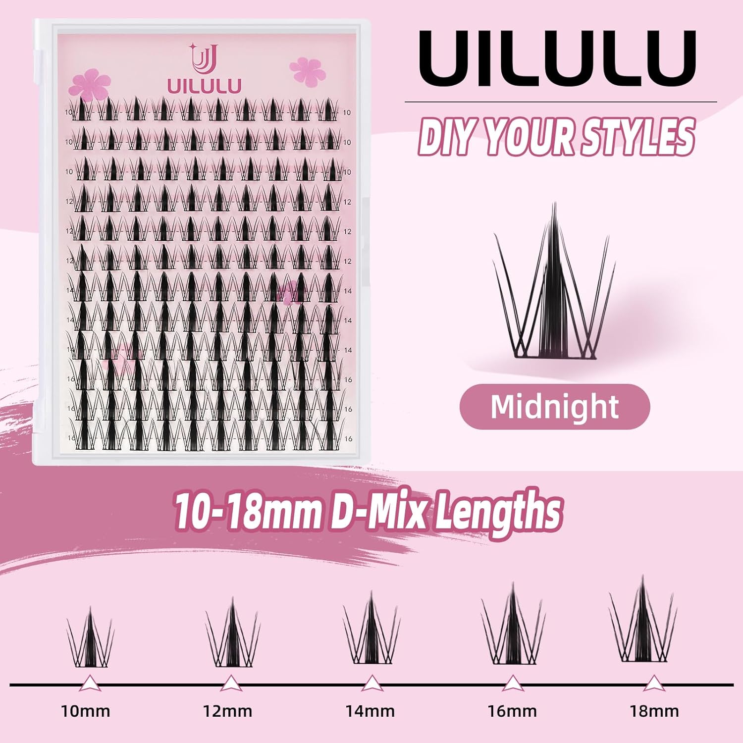 Lash Clusters Kit 10-16mm DIY Eyelash Extensions Kits 120 D Curl - 0.07D Individual Eyelashes Anime False Lashes Bond and Seal Remover Tweezers for Eye Lash Set at Home - Image 4