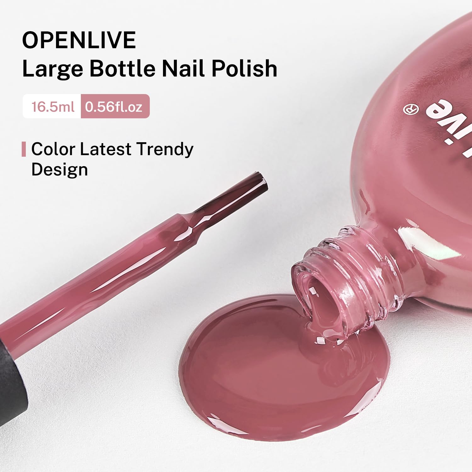 16.5ml Dusty Rose Quick Drying Light Pink Nail Polish for Long Lasting Manicure - Image 7