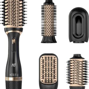 Hair Dryer Brush, Multifunctional Hot Air Brush with Adjustable Heat Settings for Different Hair Types, Negative Ion Technology & Quick Drying