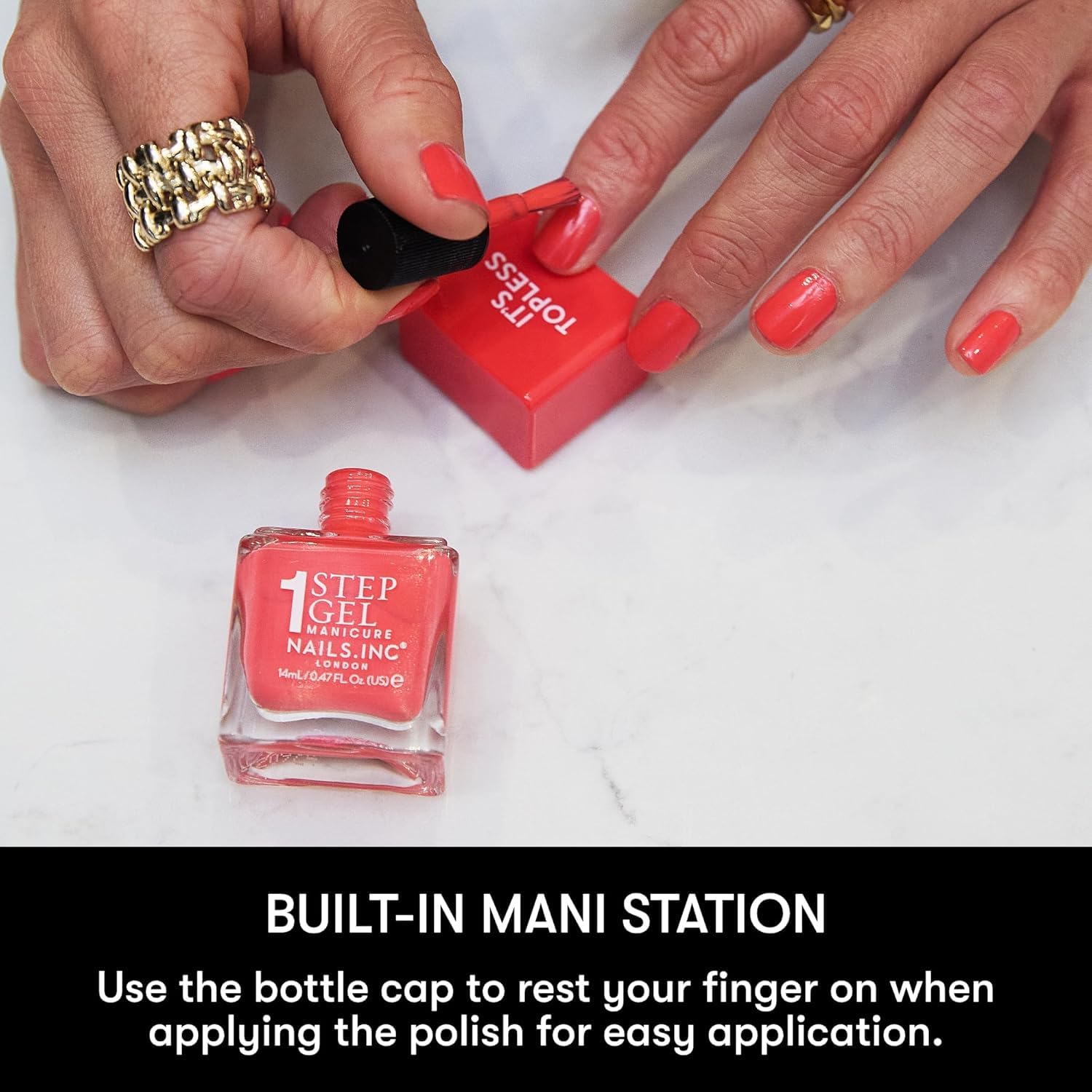 Nails Inc It's Topless Gel Nail Polish, 4-in-1 Base Coat, Treatment, Color & Top Coat, Long Lasting, Strong, Chip Free Nails, Glossy Salon Quality Manicure, Air Dry Nail Polish, Kendall, 0.47 Fl Oz - Image 7