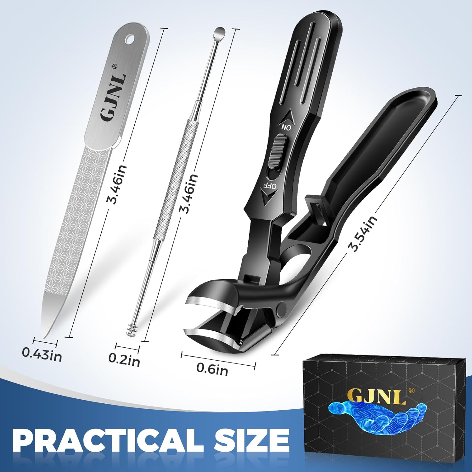 Toenail Clippers for Seniors Thick Toenails, Upgrade Angled Nail Clipper for Seniors, Toe Nail Clippers for Men with Wide Jaw Opening, Sharp Heavy Duty Fingernail Clipper Cutter with Catcher - Image 7