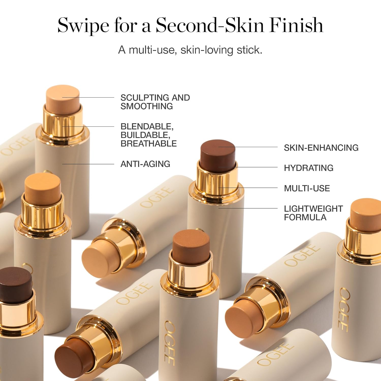 Ogee Sculpted Complexion Foundation Stick (Sequoia 13.5C - Deep Auburn, Copper Undertones) Full Coverage Foundation Makeup - Instantly Balance & Even Complexion - 70% Organic Ingredients - Image 5