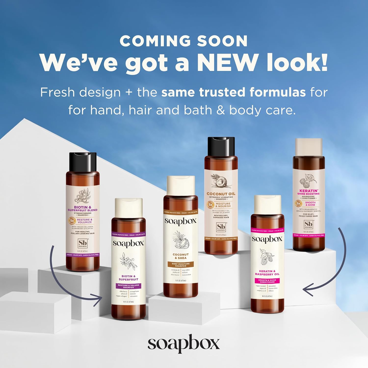Soapbox Argan Shampoo & Conditioner Set, Volumizing, Vegan, Color Safe, Harsh Sulfate & Silicone Free, 16oz each (Pack of 2) - Image 5